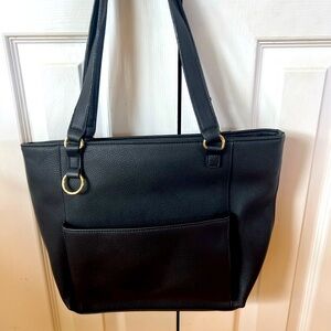 Neiman Marcus Black Leather Tote